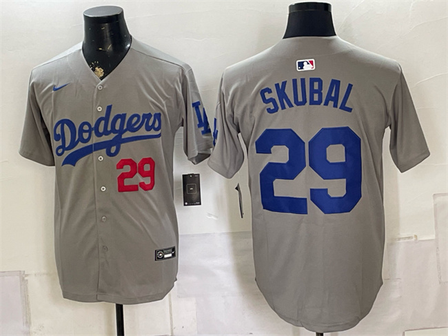 Men's Los Angeles Dodgers #29 Tarik Skubal Grey Limited Stitched Baseball Jerseys