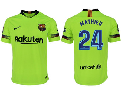 Barcelona #24 Mathieu Away Soccer Club Jersey Barcelona #24 Mathieu Away Soccer Club Jersey
