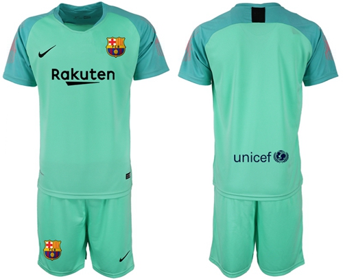 Barcelona Blank Green Goalkeeper Soccer Club Jersey