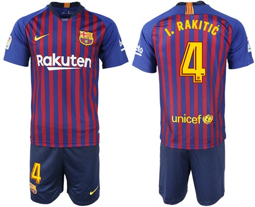 Barcelona #4 I.Rakitic Home Soccer Club Jersey