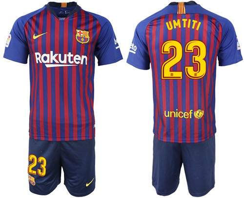 Barcelona #23 Umtiti Home Soccer Club Jersey