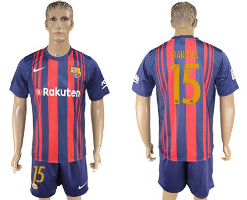 Barcelona #15 Bartra Home Soccer Club Jersey