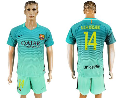Barcelona #14 Mascherano Sec Away Soccer Club Jersey