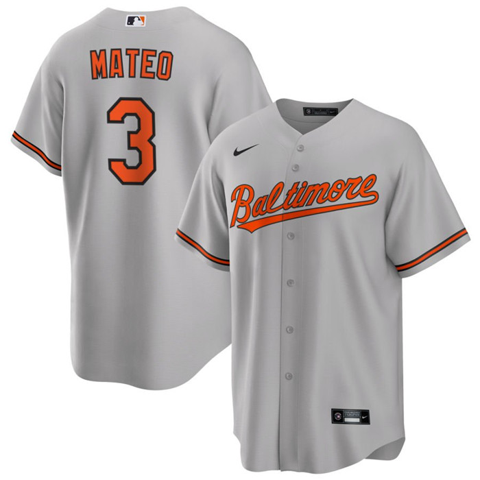 Men's Baltimore Orioles #3 Jorge Mateo Grey Cool Base Stitched Jersey Men's Baltimore Orioles #3 Jorge Mateo Grey Cool Base Stitched Jersey