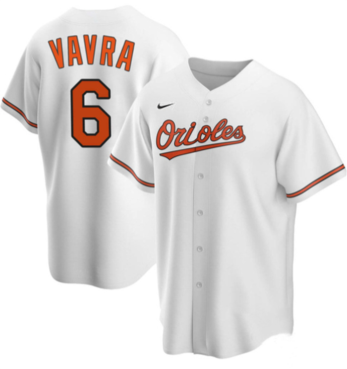 Men's Baltimore Orioles #6 Terrin Vavra White Cool Base Stitched Jersey Men's Baltimore Orioles #6 Terrin Vavra White Cool Base Stitched Jersey