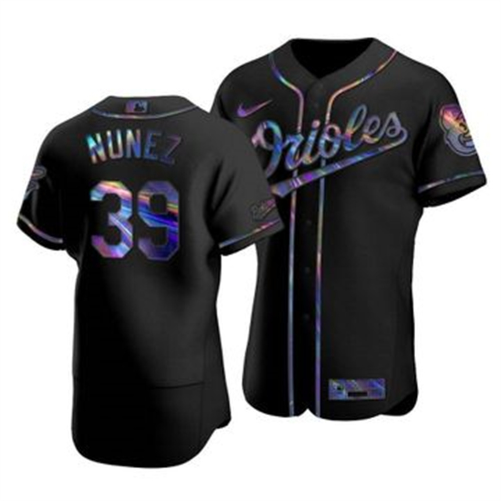 Baltimore Orioles #39 Renato Nunez Men's Nike Iridescent Holographic Collection MLB Jersey - Black Baltimore Orioles #39 Renato Nunez Men's Nike Iridescent Holographic Collection MLB Jersey - Black