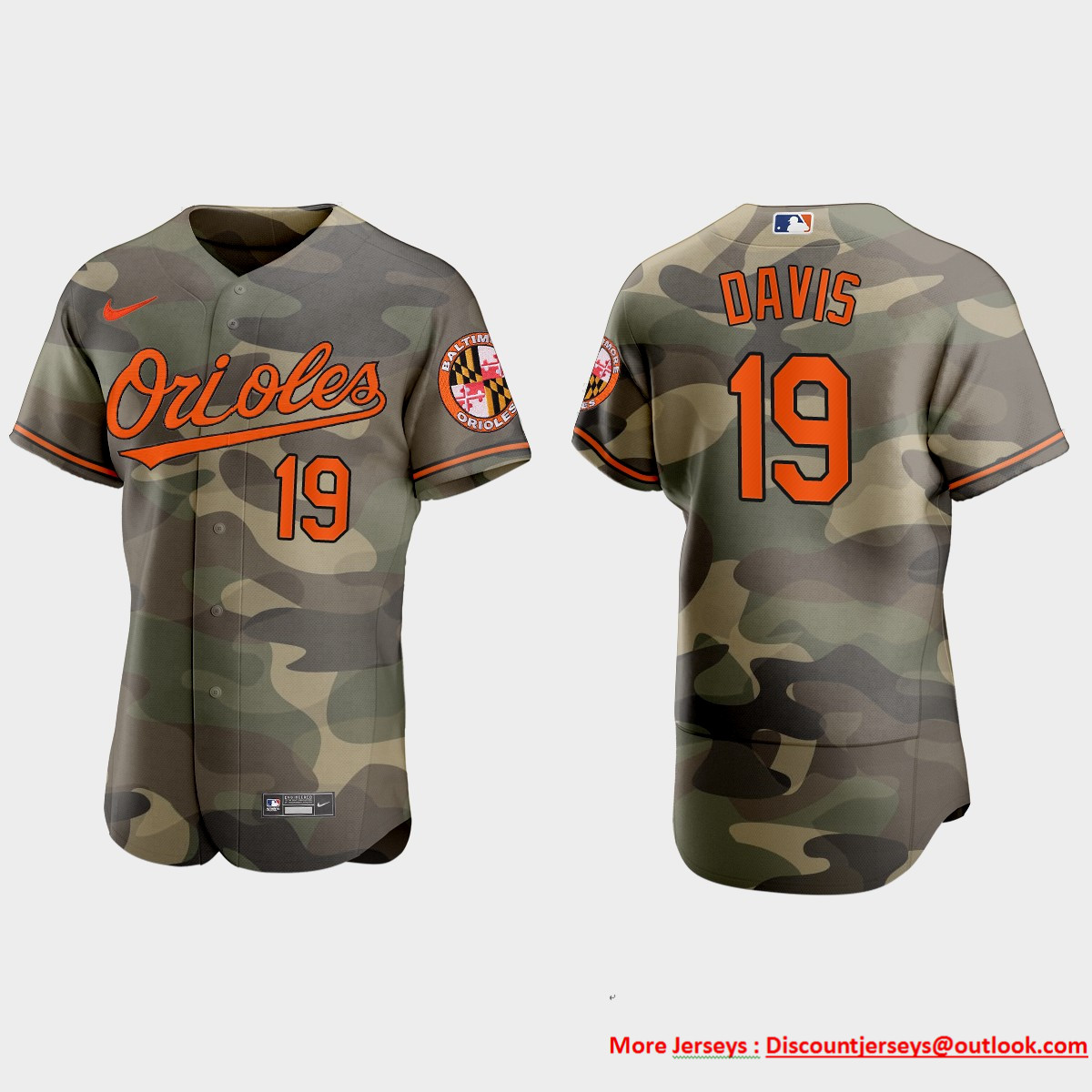 Baltimore Orioles #19 Chris Davis Men's Nike 2021 Armed Forces Day Authentic MLB Jersey -Camo