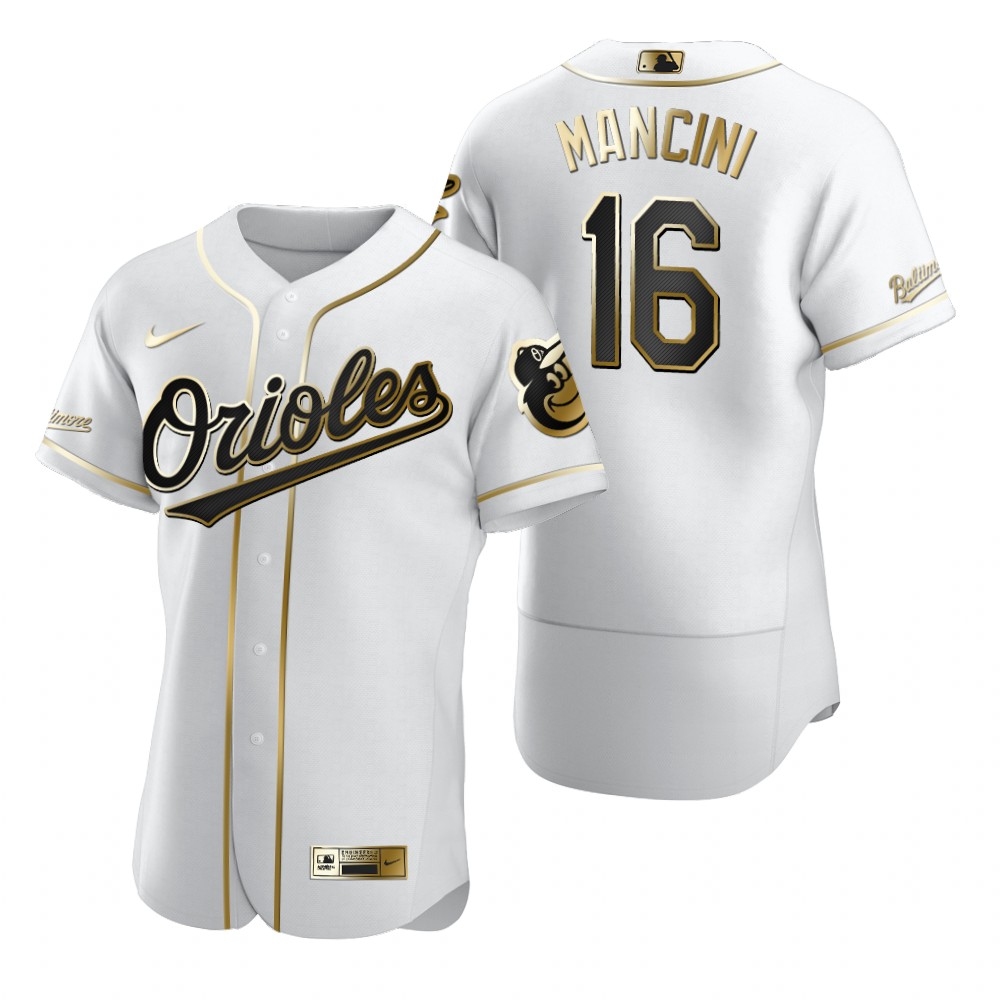 Baltimore Orioles #16 Trey Mancini White Nike Men's Authentic Golden Edition MLB Jersey Baltimore Orioles #16 Trey Mancini White Nike Men's Authentic Golden Edition MLB Jersey