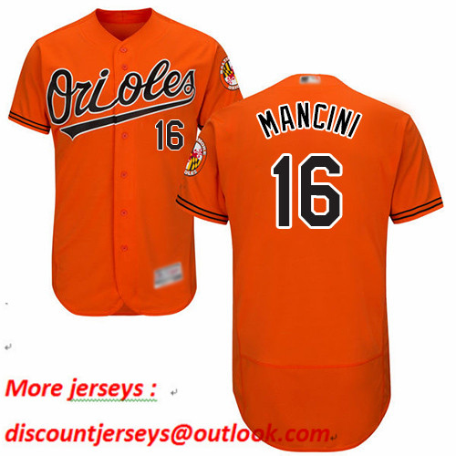 Orioles #16 Trey Mancini Orange Flexbase Authentic Collection Stitched Baseball Jersey