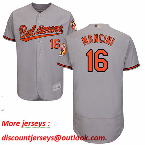 Orioles #16 Trey Mancini Grey Flexbase Authentic Collection Stitched Baseball Jersey