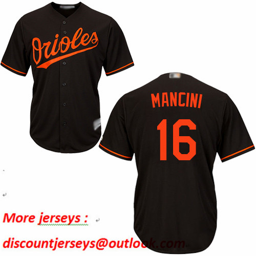 Orioles #16 Trey Mancini Black New Cool Base Stitched Baseball Jersey