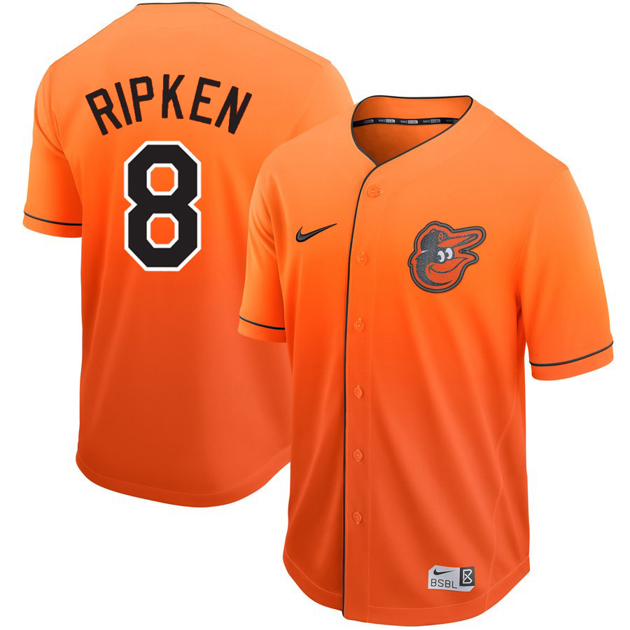 Orioles 8 Cal Ripken Jr Orange Drift Fashion Jersey Orioles 8 Cal Ripken Jr Orange Drift Fashion Jersey