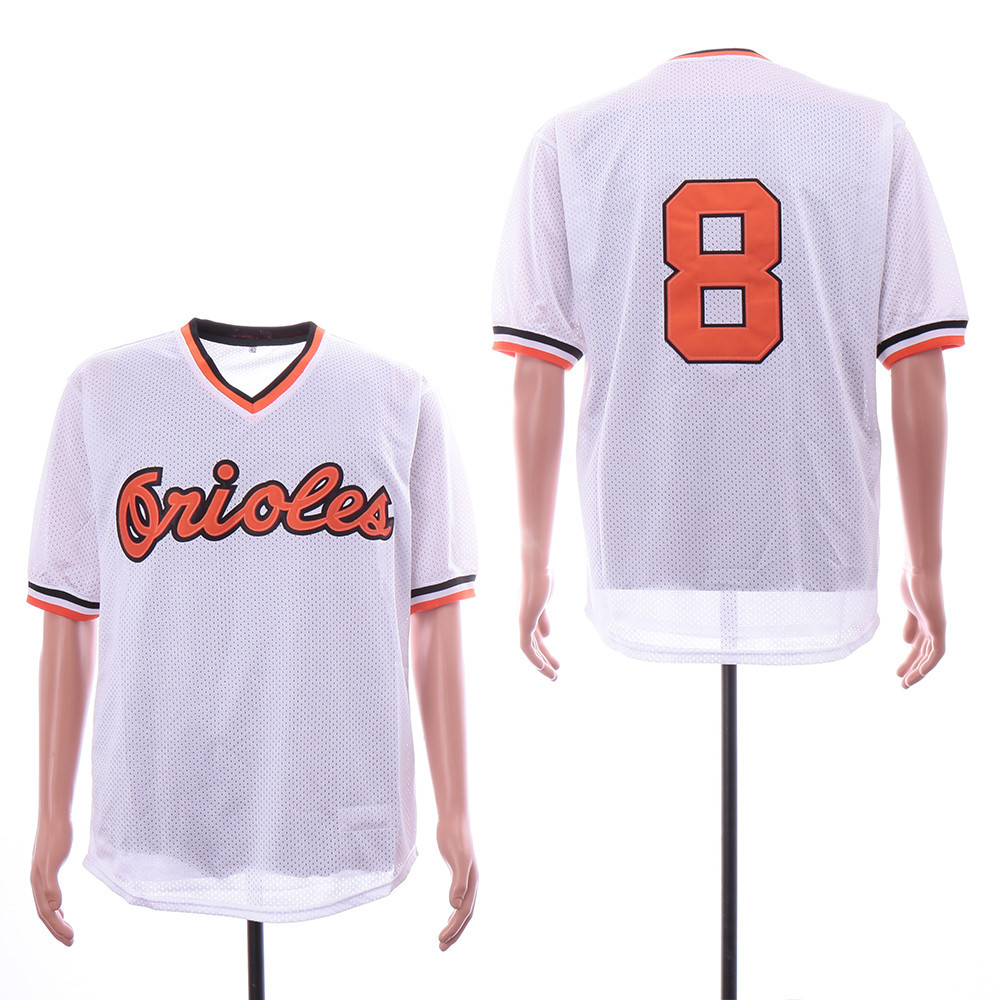 Orioles 8 Cal Ripken Jr White Mesh Throwback Jersey Orioles 8 Cal Ripken Jr White Mesh Throwback Jersey