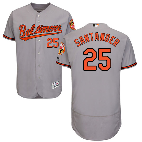 Orioles #25 Anthony Santander Grey Flexbase Authentic Collection Stitched Baseball Jersey Orioles #25 Anthony Santander Grey Flexbase Authentic Collection Stitched Baseball Jersey