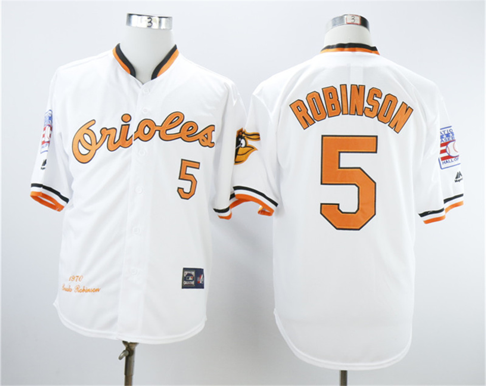 Orioles #5 Brooks Robinson White 1970 Throwback Jersey Orioles #5 Brooks Robinson White 1970 Throwback Jersey