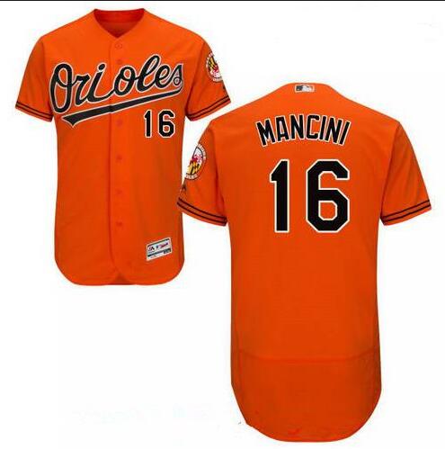 Orioles #16 Trey Mancini Orange Flexbase Authentic Collection Stitched MLB Jersey