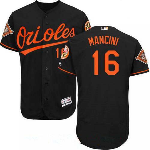 Orioles #16 Trey Mancini Black Flexbase Authentic Collection Stitched MLB Jersey