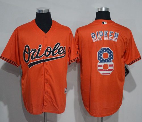 Orioles #8 Cal Ripken Orange USA Flag Fashion Stitched MLB Jersey Orioles #8 Cal Ripken Orange USA Flag Fashion Stitched MLB Jersey