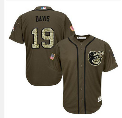 Orioles #19 Chris Davis Green Salute to Service Stitched MLB Jersey