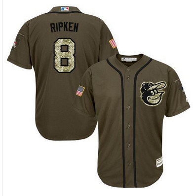 Orioles #8 Cal Ripken Green Salute to Service Stitched MLB Jersey Orioles #8 Cal Ripken Green Salute to Service Stitched MLB Jersey