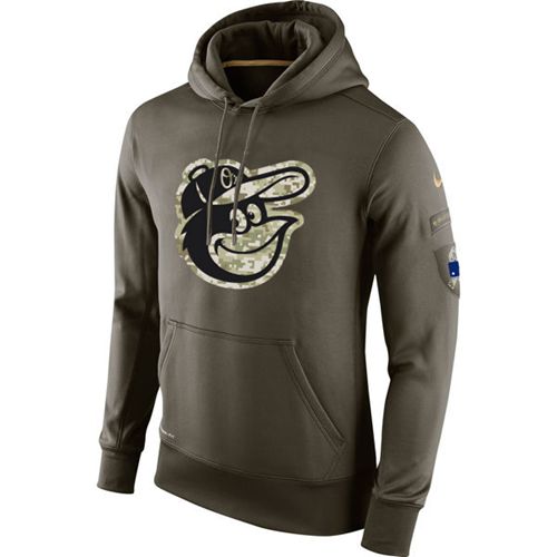 Men's Baltimore Orioles Nike Olive Salute To Service KO Performance Hoodie Men's Baltimore Orioles Nike Olive Salute To Service KO Performance Hoodie
