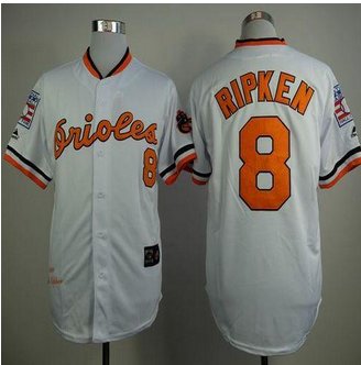 Mitchell And Ness 1970 Baltimore Orioles #8 Cal Ripken White Throwback Stitched Baseball jersey