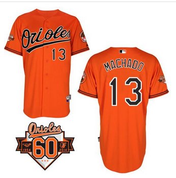 Baltimore Orioles #13 Manny Machado Orange Cool Base Stitched Baseball Jersey
