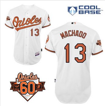 Baltimore Orioles #13 Manny Machado White Cool Base Stitched Baseball Jersey