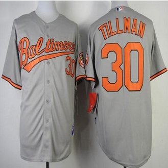 Baltimore Orioles #30 Chris Tillman Grey Cool Base Stitched Baseball Jersey