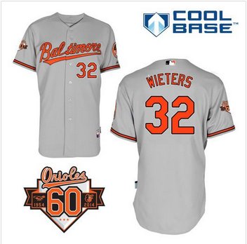 Baltimore Orioles #32 Matt Wieters Grey Cool Base Stitched Baseball Jersey