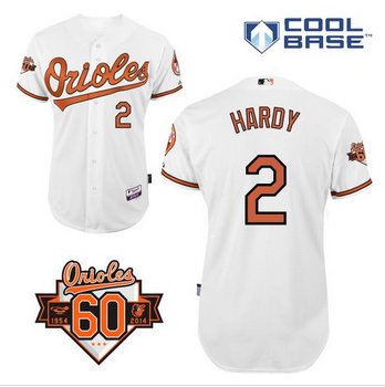 Baltimore Orioles #2 J.J. Hardy White Cool Base Stitched Baseball Jersey