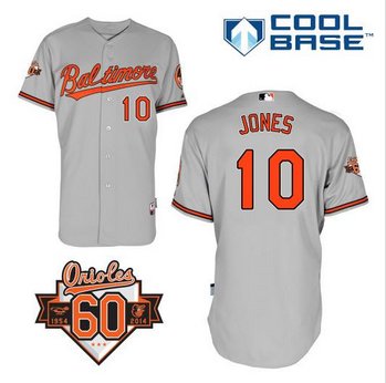 Baltimore Orioles #10 Adam Jones Grey Cool Base Stitched Baseball Jersey