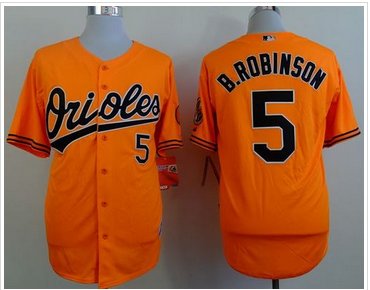 Baltimore Orioles #5 Brooks Robinson Orange Cool Base Baseball Jersey