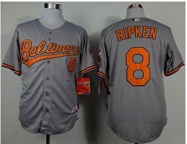 Baltimore Orioles #8 Cal Ripken Grey Cool Base Baseball Jersey