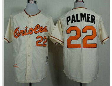 Baltimore Orioles #22 Jim Palmer Mitchell And Ness 1970 Cream Throwback Stitched Baseball Jersey