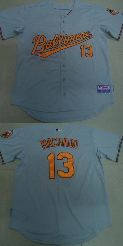 MLB Jerseys Baltimore Orioles 13 Manny Machado Grey