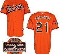 Baltimore Orioles 21# Nick Markakis Orange Cool Base MLB Jersey W 20th Anniversary Patch