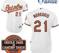 Baltimore Orioles 21# Nick Markakis White Cool Base MLB Jersey W 20th Anniversary Patch