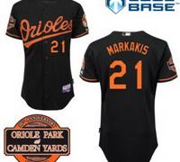 Baltimore Orioles 21# Nick Markakis Black Cool Base MLB Jersey W 20th Anniversary Patch