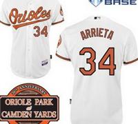 Baltimore Orioles 34# Jake Arrieta White Cool Base MLB Jersey W 20th Anniversary Patch
