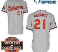 Baltimore Orioles 21# Nick Markakis Grey Cool Base MLB Jersey W 20th Anniversary Patch Baltimore Orioles 21# Nick Markakis Grey Cool Base MLB Jersey W 20th Anniversary Patch