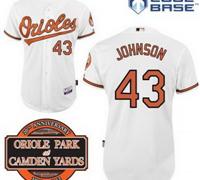 Baltimore Orioles 43# Jim Johnson White Cool Base MLB Jersey W 20th Anniversary Patch