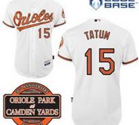 Baltimore Orioles 15# Craig Tatum White Cool Base MLB Jersey W 20th Anniversary Patch
