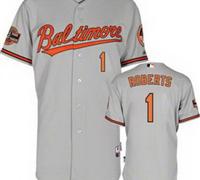 Baltimore Orioles 1# Brian Roberts Grey Cool Base MLB Jersey W 20th Anniversary Patch