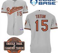 Baltimore Orioles 15# Craig Tatum Grey Cool Base MLB Jersey W 20th Anniversary Patch Baltimore Orioles 15# Craig Tatum Grey Cool Base MLB Jersey W 20th Anniversary Patch