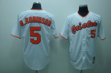Baltimore Orioles 5 B ROBINSON white Throwback Jersey