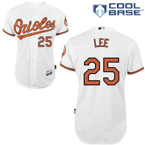 MLB Baltimore Orioles 25# Derrek Lee white Cool Base Jerseys