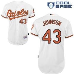 MLB Baltimore Orioles 43# Johnson white cool base jersey