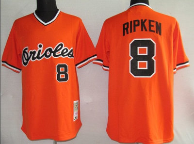 MLB Jerseys baltimore orioles 8# RIPKEN Orange M&N