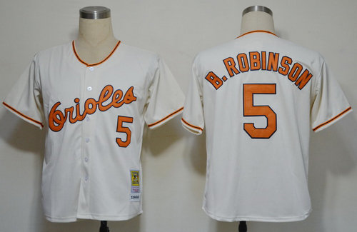 MLB Jerseys Baltimore Orioles #5 B.Robinson Cream M&N 1966